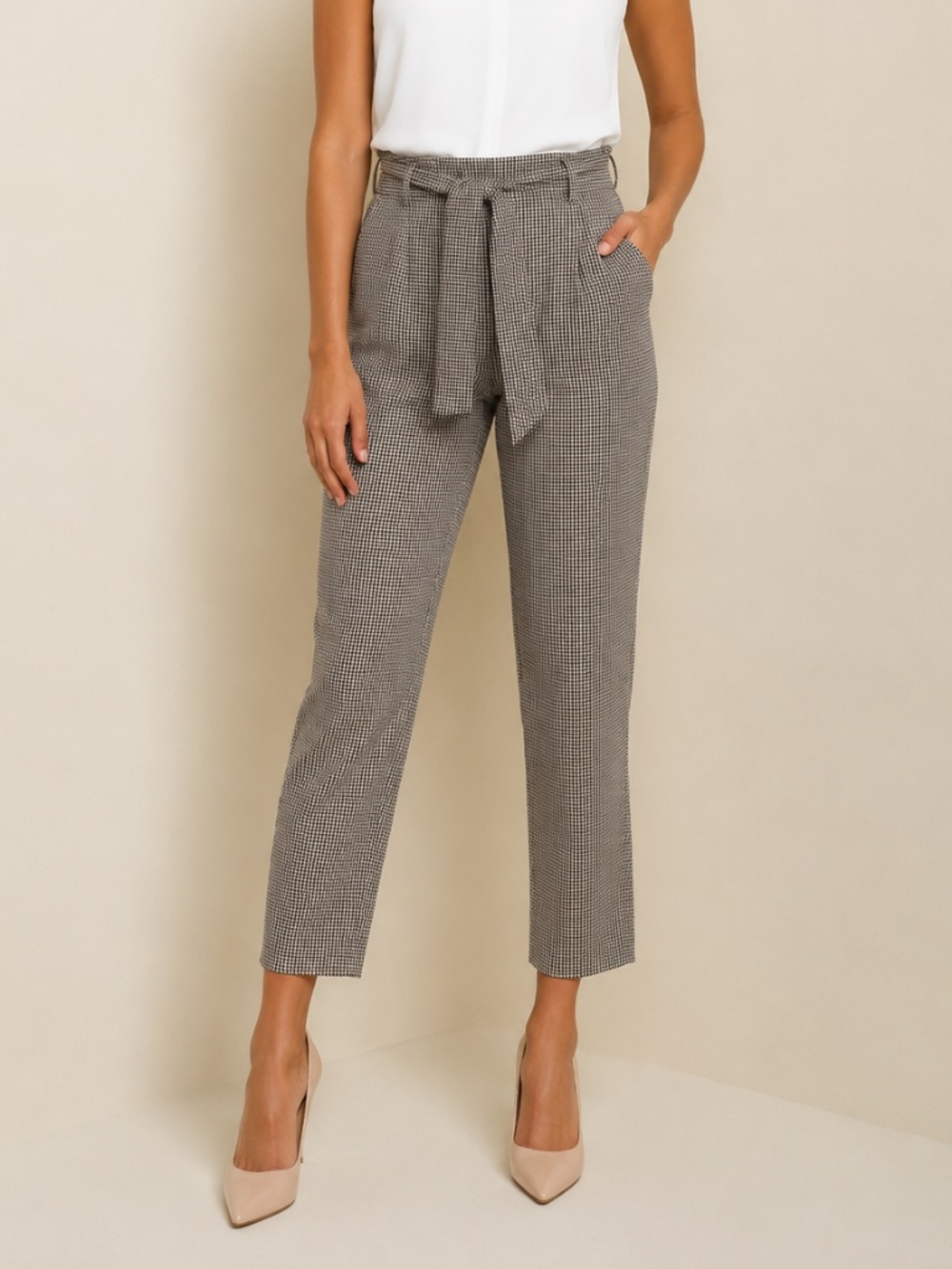 RW&CO High Waist Checkered Trousers